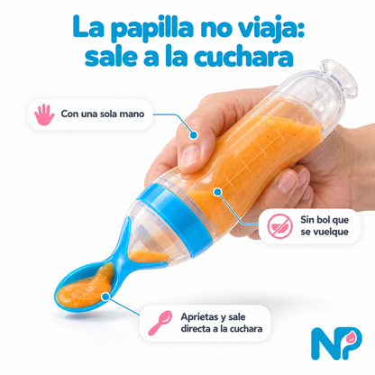 Kit Cuchara Dosificadora 4 en 1 para Papillas y Fruta