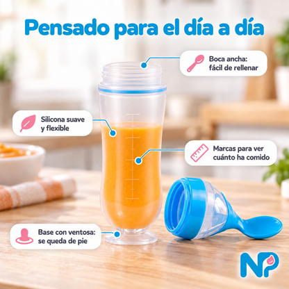 Kit Cuchara Dosificadora 4 en 1 para Papillas y Fruta