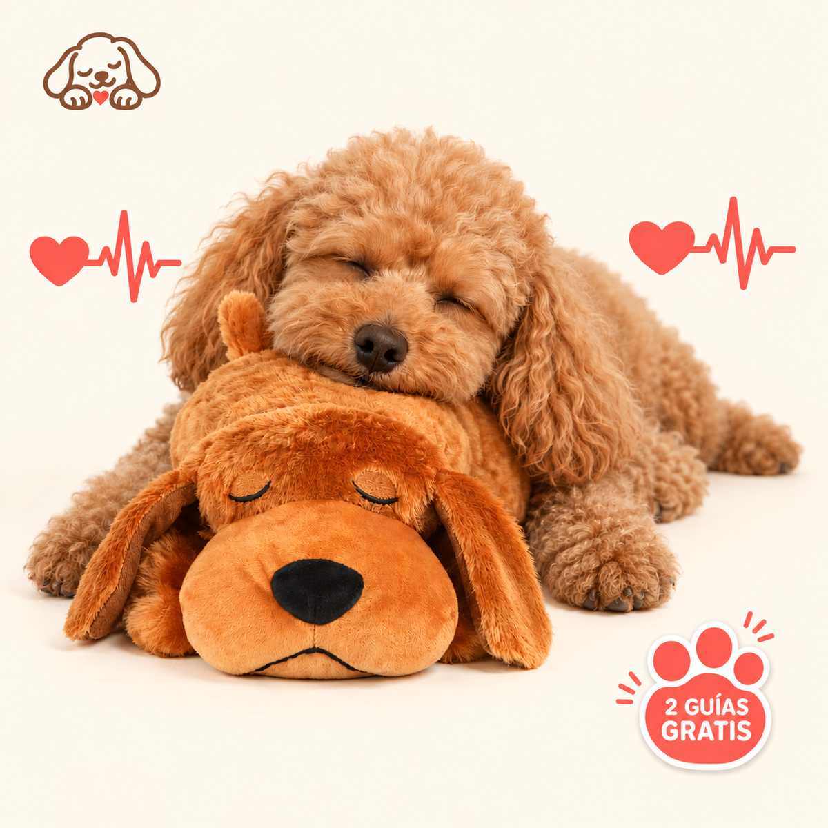 Peluche con latido para perros Bien Perrito con perro dormido y 2 guías gratis