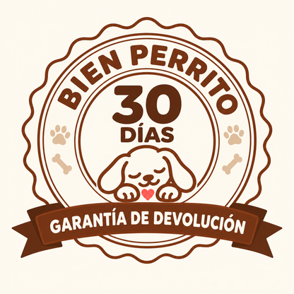 Sello de 30 días de devolución del peluche Bien Perrito